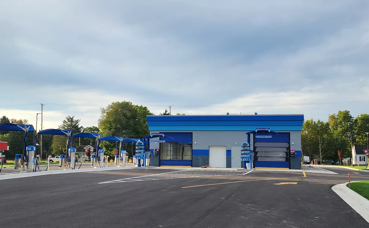 Finished Elite Express Wash building and vacuum lot on Gratiot Road, Saginaw Michigan